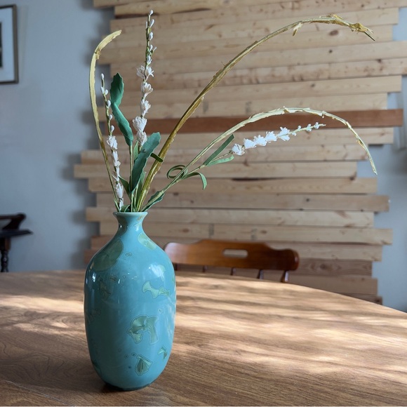 Faxla 2005 Crystalline Blue green Glazed Contemporary Small Art Pottery Vase - Picture 1 of 6